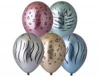 Шар (14"/35см) Животные Сафари, хром, 25 шт.