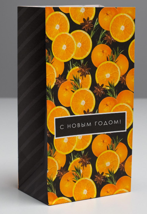 Пакет подарочный (10*19,3*7см), С Новым Годом!, без ручек, 1 шт.