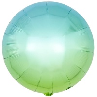Шар (18''/46 см) Круг, Голубой, Градиент, 1 шт.