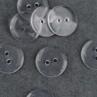 Набор пуговиц 2 прокола прозрачный (1,8см), набор 10 шт.