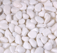 Грунт для аквариума (8*12мм), Галька цветная, белая, 800 гр.