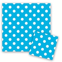 Салфетки (33см*33см), Горошек Голубой, 12 шт.