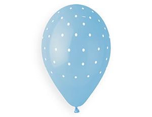 Шар (14"/35см) Горошек мелкий на голубом, Шелкография, 25 шт.