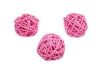 Шар из ротанга (4см), розовый, 1 шт.