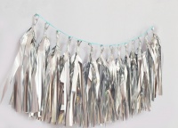 Гирлянда Тассел фольг сереб 3м 10 листов