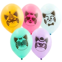 Шар (14"/35 см) Котики, ассорти, 5 шт.