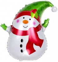 c0e40032_e56b_11e7_9527_005056c00008_b30c3933_abe7_11e9_a821_0cc47a2bb92d Шар (29''/74 см) Фигура, Снеговик в зеленом колпачке, 1 шт.