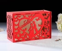 Свадебный банк "Любовь", красный, сборный, 24х10х16 см, 1 шт.