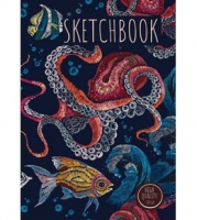 Скетчбук (А5), "Осьминог" (7БЦ, цв блок, 80 л), 1 шт.