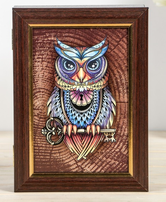 Ключница "Сова" венге 15х21 см, 1 шт.
