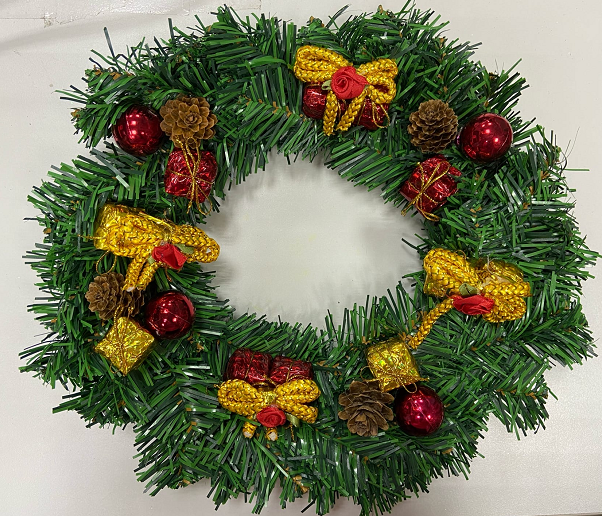 Новогодний венок (30см), "С Новым Годом!", 1 шт.