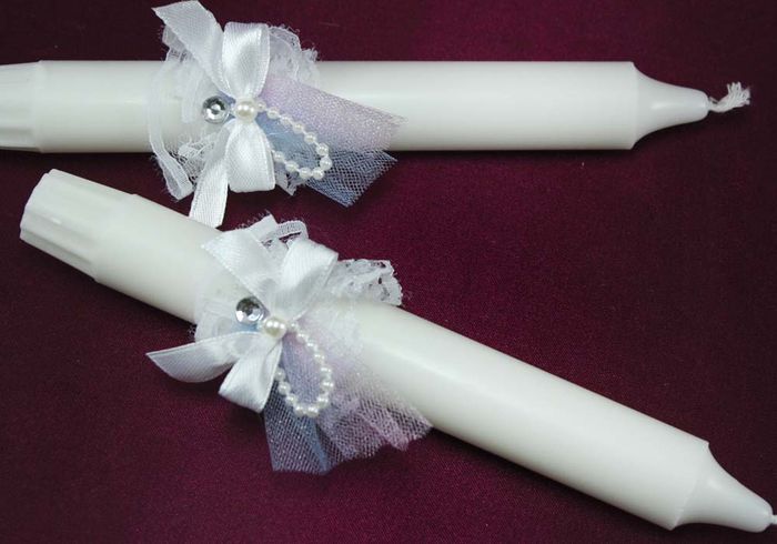 Свечи родителям "Торжественный день" (19см), Розово-голубой, 2 шт.