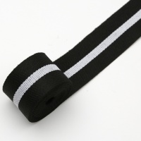 Лента декоративная (26мм*18,3м), С полосой, Черная, 1 шт.