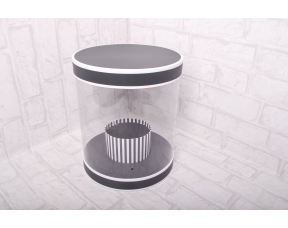 Коробка под цветы прозрачная (22x26cm), Черная, 1 шт.