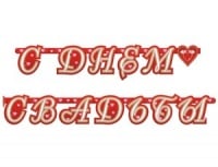 Гирлянда-буквы (210см), "С ДНЕМ СВАДЬБЫ, Сердца", 1 шт.