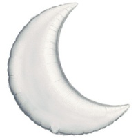 Шар (30"/76 см) Фигура, Полумесяц, серебро, 1 шт.