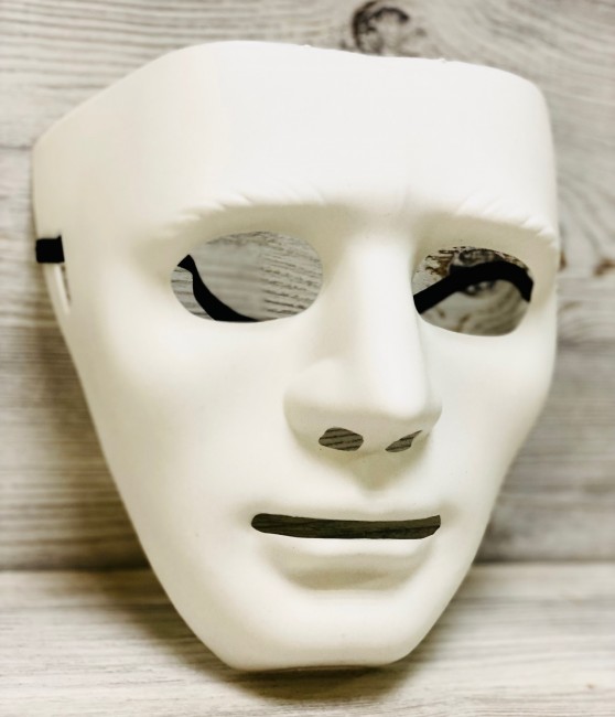 Маска пластиковая белая "Мим", 1 шт.