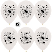 Шар (12''/30 см) Пауки и паутинка, Прозрачный (390), кристалл, 2 ст, 50 шт.