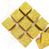 Фигура из пенопласта (3см), Кубик, Золото, Металлик, 12 шт.
