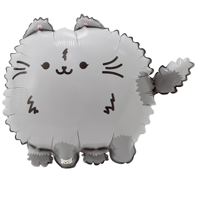 Шар (26"/66см) Фигура, ПушМяу Кошка серая, 1 шт.