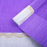 Креп для цветов (0,5*2,5м), Фиолетовый, с серебряным верхом, 1 шт.