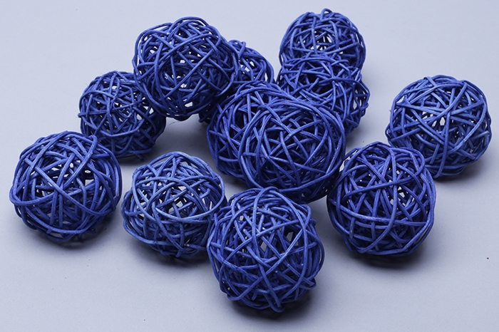 Шары из ротанга (6см), синие, 1 шт.