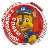 Тарелки (7''/18 см) Щенячий Патруль, С Днем Рождения! Красный, 6 шт.