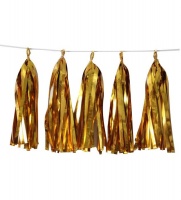 Гирлянда Тассел фольг золот 3м 10 листов