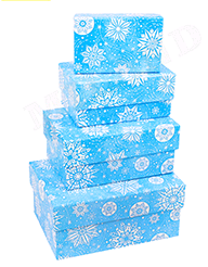 Коробка прямоугольная "Снежинки" (11х7х6см), 1 шт.