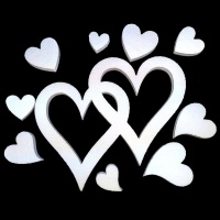 Сердце двойное из пенопласта (45*40см), 1 шт.