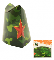 Пилотка бумажная, Милитари, 6 шт.