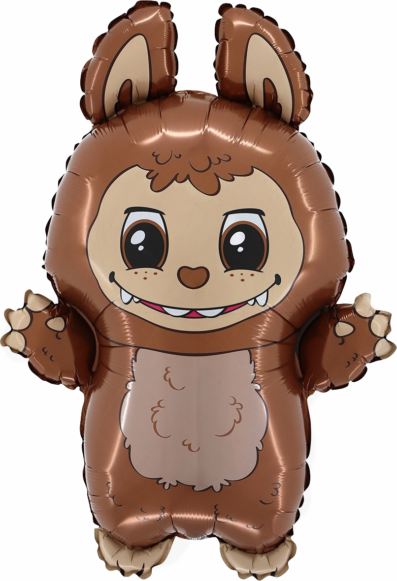 Шар (26''/66см) Фигура, Плюшевый эльф, Коричневый, 1 шт.