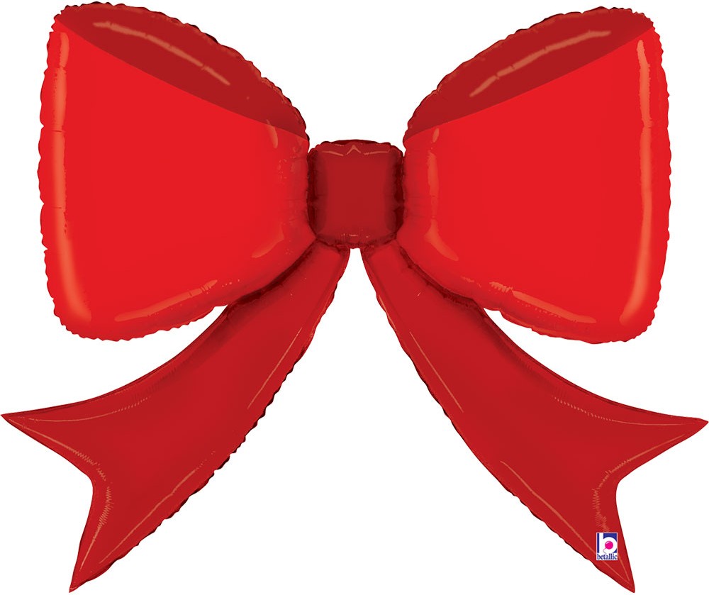 Шар (41''/104см) Фигура, Бант, Красный, 1 шт. 