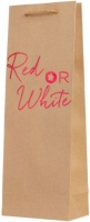 Пакет подарочный для вина (36*13*8см), Red or White, Крафт, Металлик, 1 шт.