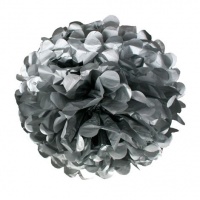 Декоративное украшение "Помпон" 30 см, серебряный, 1 шт. 