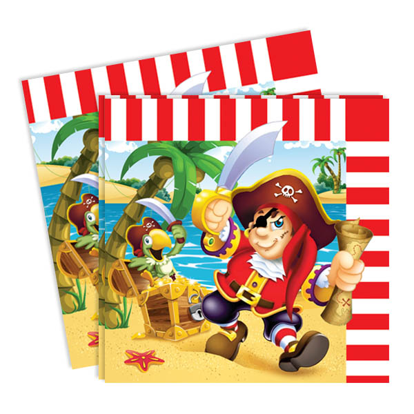 Салфетки (33см*33см), Веселый Пират, 12 шт. 