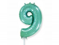 Шар (16"/41 см) Цифра 9, тиффани, 1 шт.