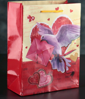 Пакет ламинированный (18*23*8,5 см), Письмо счастья (голубь), 1 шт.