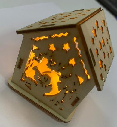 Новогодний декор с подсветкой (7х6х5см), Микс, 1 шт.