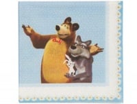 Салфетки бумажные (25см), Маша и Медведь Ромаш, 12 шт.