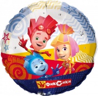 Шар (18"/46см) Круг, Фиксики Друзья, 1 шт.