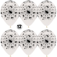 Шар (12''/30 см) Пауки, Прозрачный (390), кристалл, 5 ст, 50 шт.