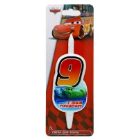 Свеча Цифра "9", Тачки, 1 шт.
