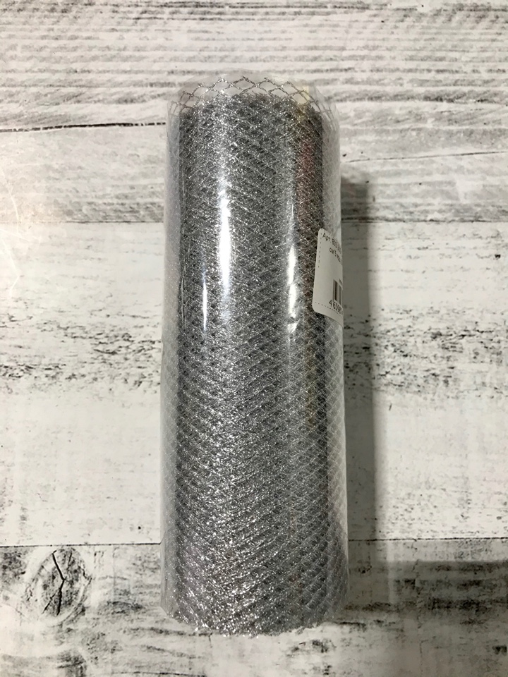 Сетка с люрексом (15 см*5 ярд) (SF-2942), серебро, 1 шт.