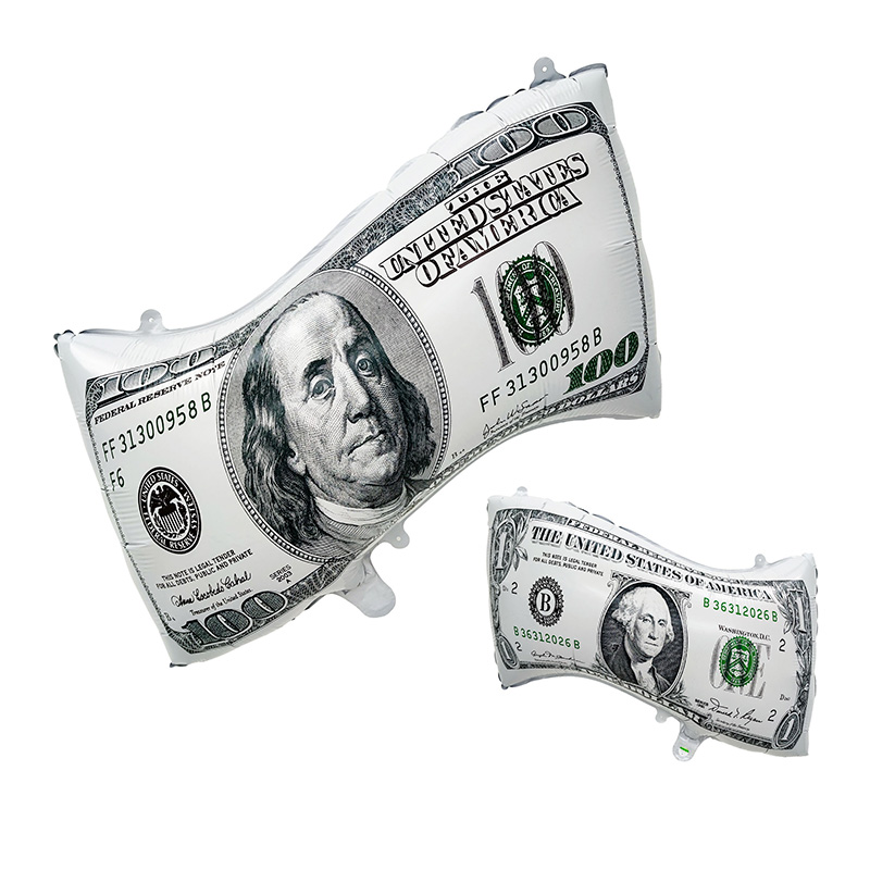 Шар (26"/66см) Фигура, Доллары, 1 шт.