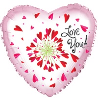 Шар (24''/61см) Сердце, Я люблю тебя (любит не любит), Розовый, 1 шт.
