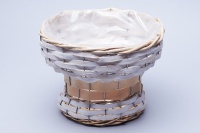 Кашпо плетеное декоративное на ножке (27.5*25*26/17см), 1 шт.