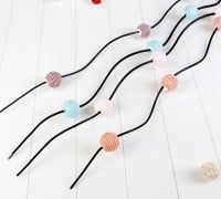 Декор ветка (150 см) Шарики плетенка, крупные, 1 шт. 