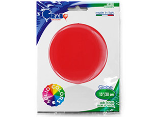 Шар (15"/38см) Сфера 3D, Красный, металлик, 1 шт. 