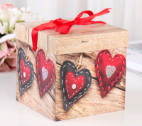 Коробка сборная (15*15*15 см), Сердца, 1 шт.
